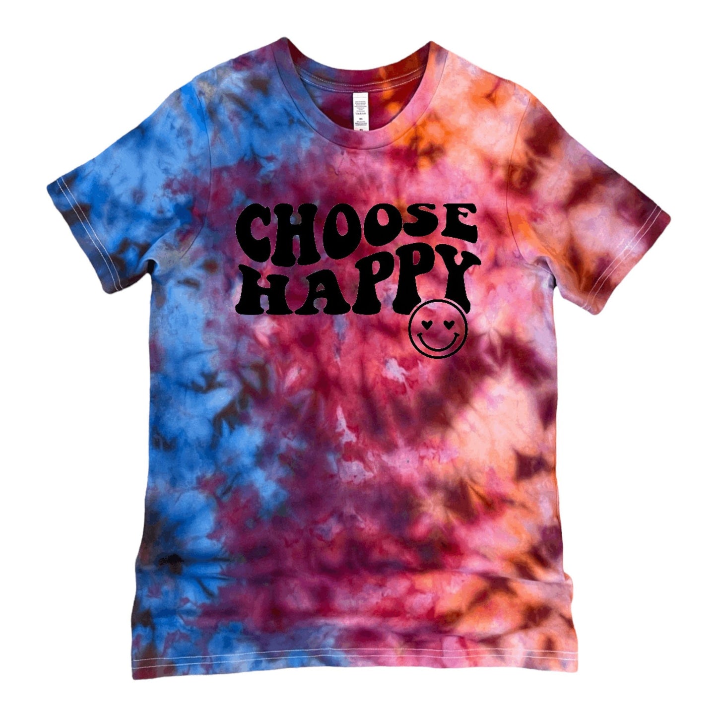 Youth Berry-burst Tie Dye Shirt, Choose Happy Shirt, Unisex Tie Dye Shirt