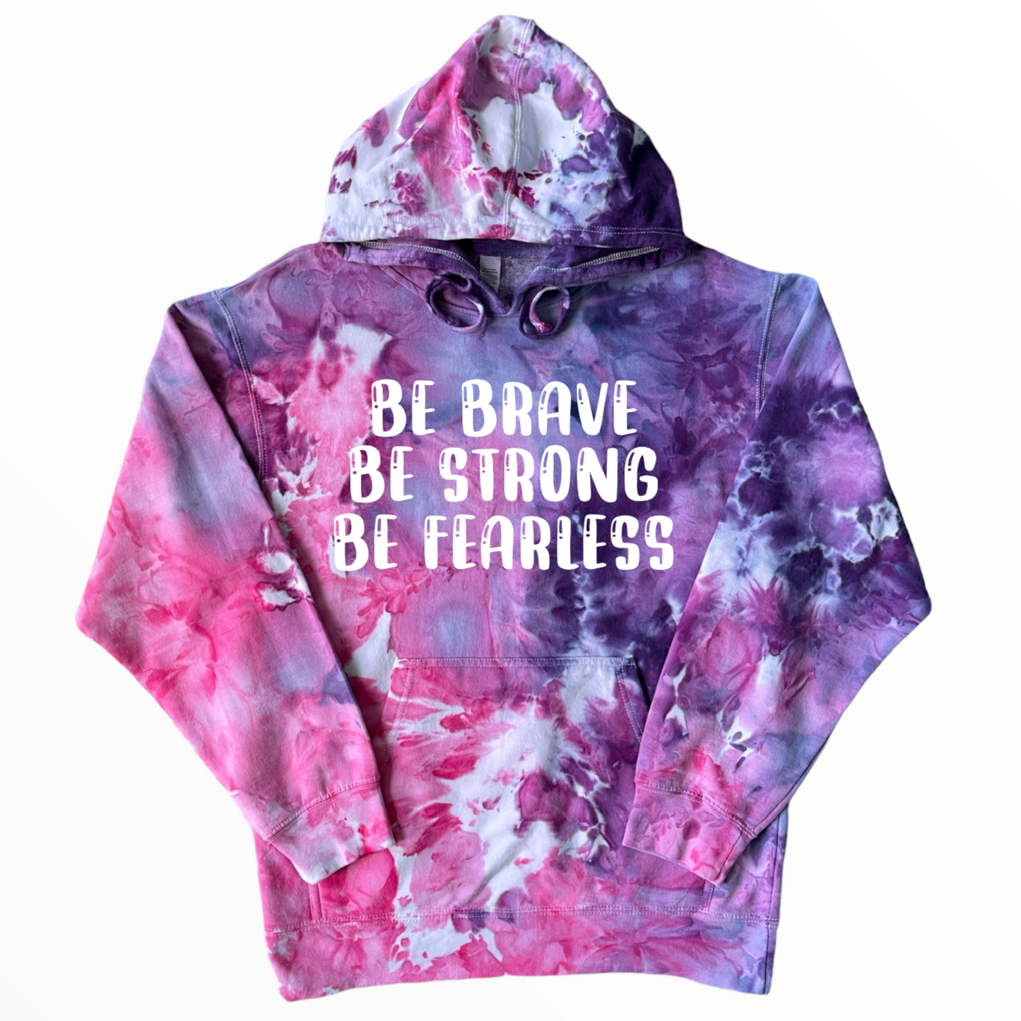 Be Brave- Be Strong- Be Fearless, Berry Tie Dye Hoodie, Tie Dye Hoodie, Unisex Hoodie