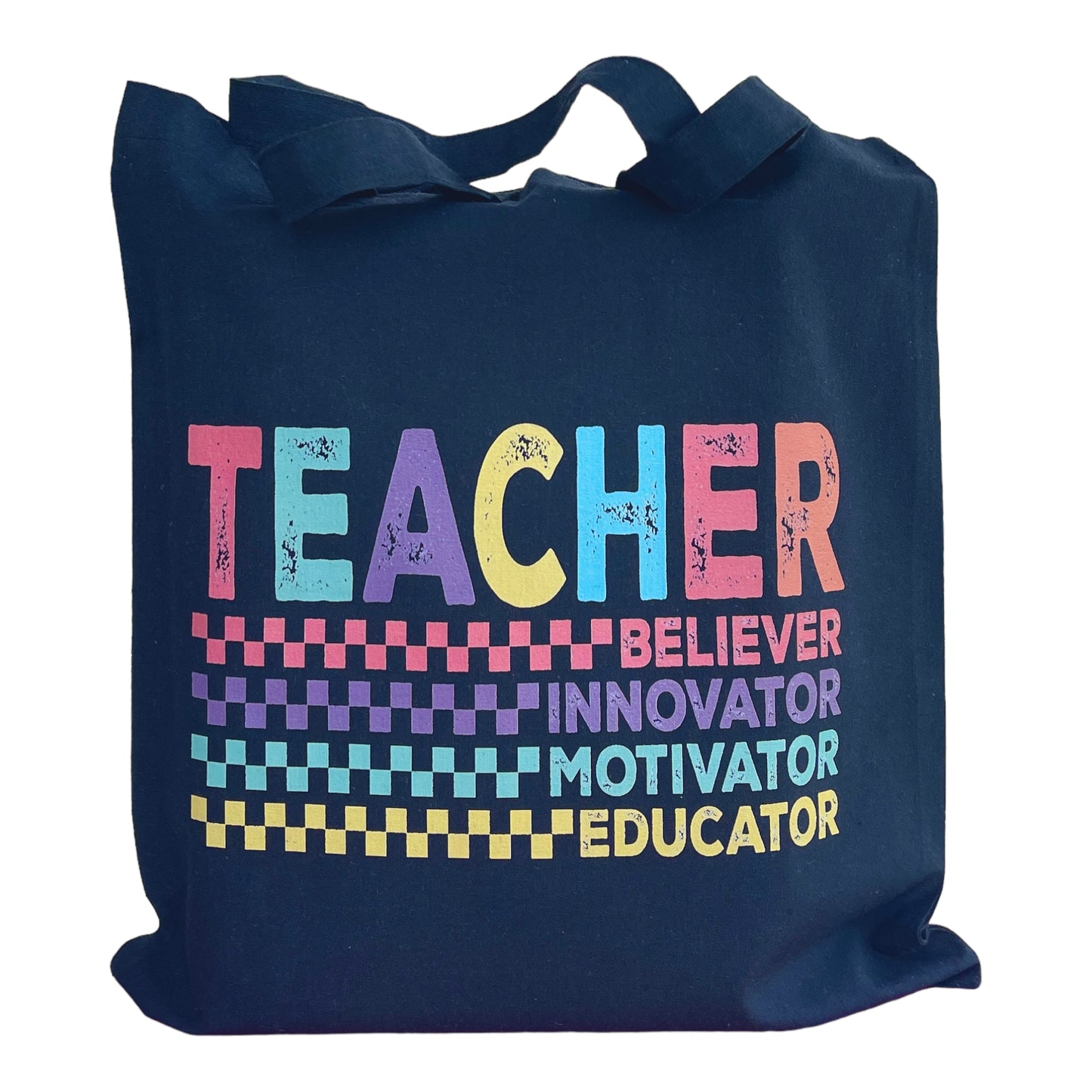 Teacher- Believer, Innovator, Motivator, Educator Tote Bag | Teacher Tote Bag | Teacher Gift | Gift…….