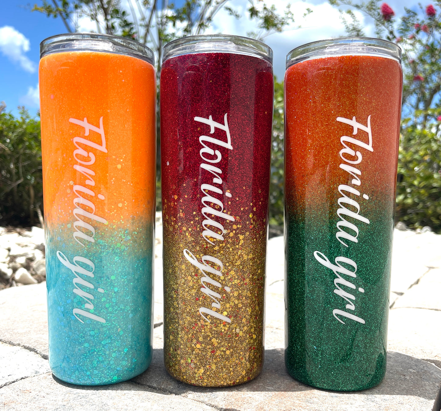 Florida Girl Glitter Tumbler, Glitter Tumbler, Resin Tumbler