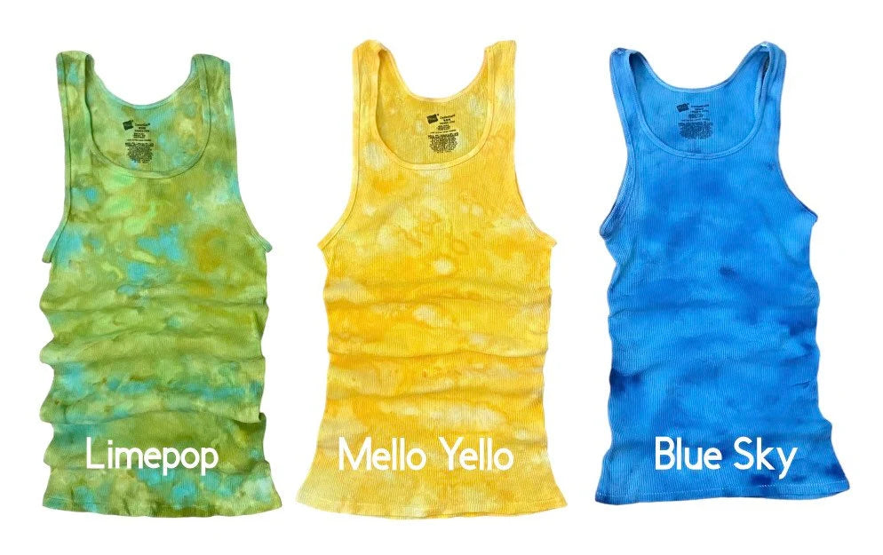 Tie Dye Tank Top, Hand Dyed Tank, Ribbed Tank Top, Unisex Tank Top