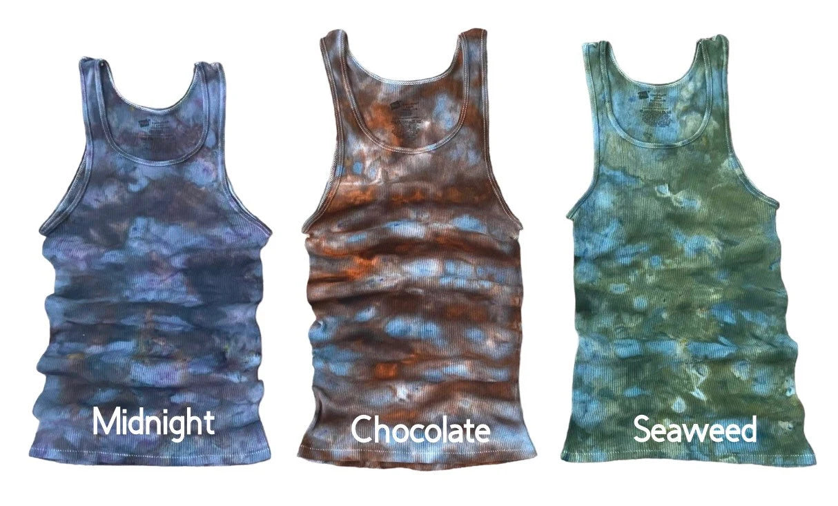 Tie Dye Tank Top, Hand Dyed Tank, Ribbed Tank Top, Unisex Tank Top