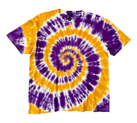 Purple and Gold Swirl Tie Dye Shirt, Unisex Tie Dye T-Shirt