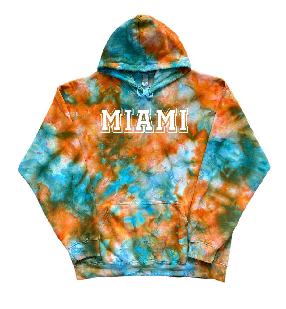 Miami Tie Dye Hoodie, Tie Dye Shirt, Football Shirt, Sport Shirt