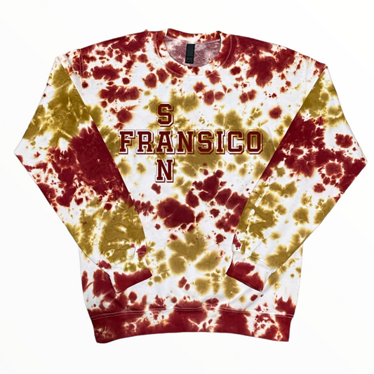 San Francisco Tie Dye Sweatshirt, Tie Dye Shirt, Football Shirt, Sport Shirt