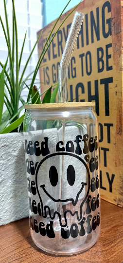 Need Coffee glass, Iced coffee glass, beer can glass, coffee glass with lid and straw….