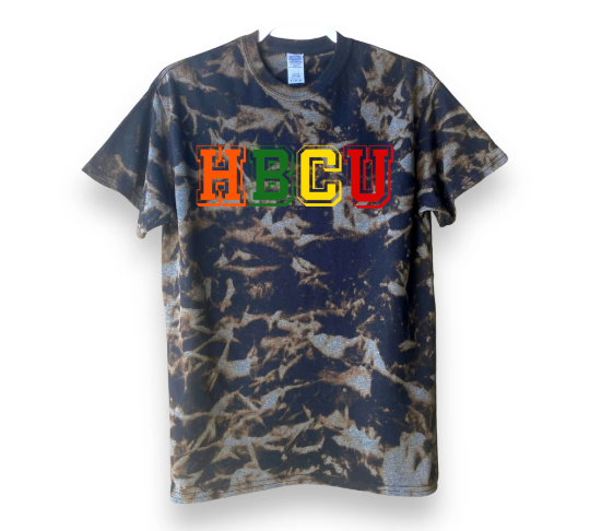 HBCU Shirt, Reverse Tie Dye T-Shirt, Reverse Tie Dye Shirt, Acid Wash Shirt