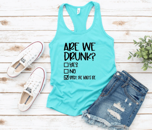 Are We Drunk Tank Top, Adult Humor Shirt, Girls Night Shirt, Summer Shirt